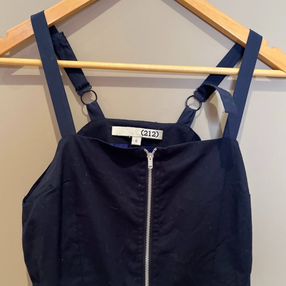 NEW - 212 Collection - Blue Sleeveless Mini Dress with Zipper Details - size 6 - Picture 4 of 8